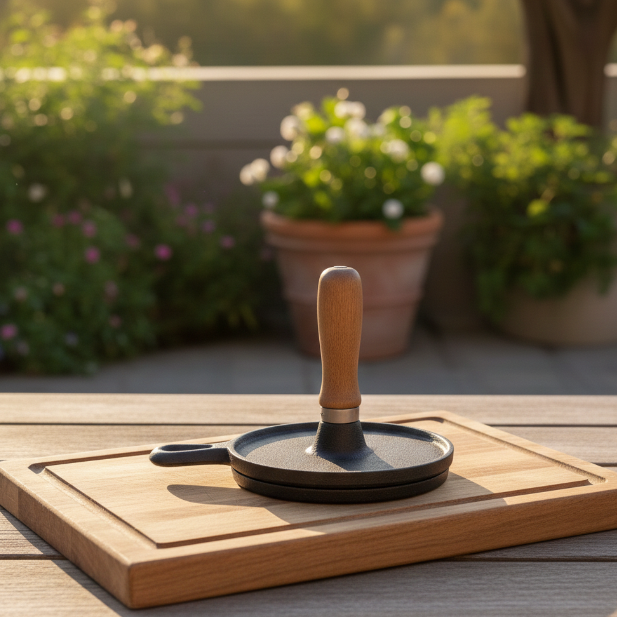 Prensa para hamburguesas / carnes (hierro) Premium GrillAir