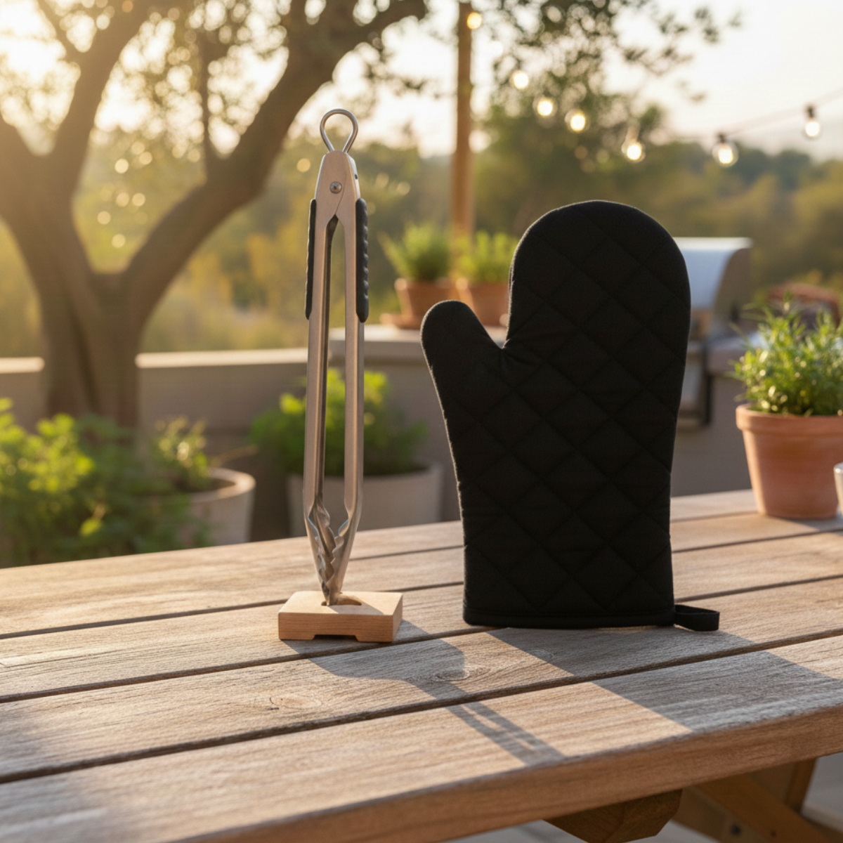 Pinza Premium de Acero Inoxidable + Guante Termico