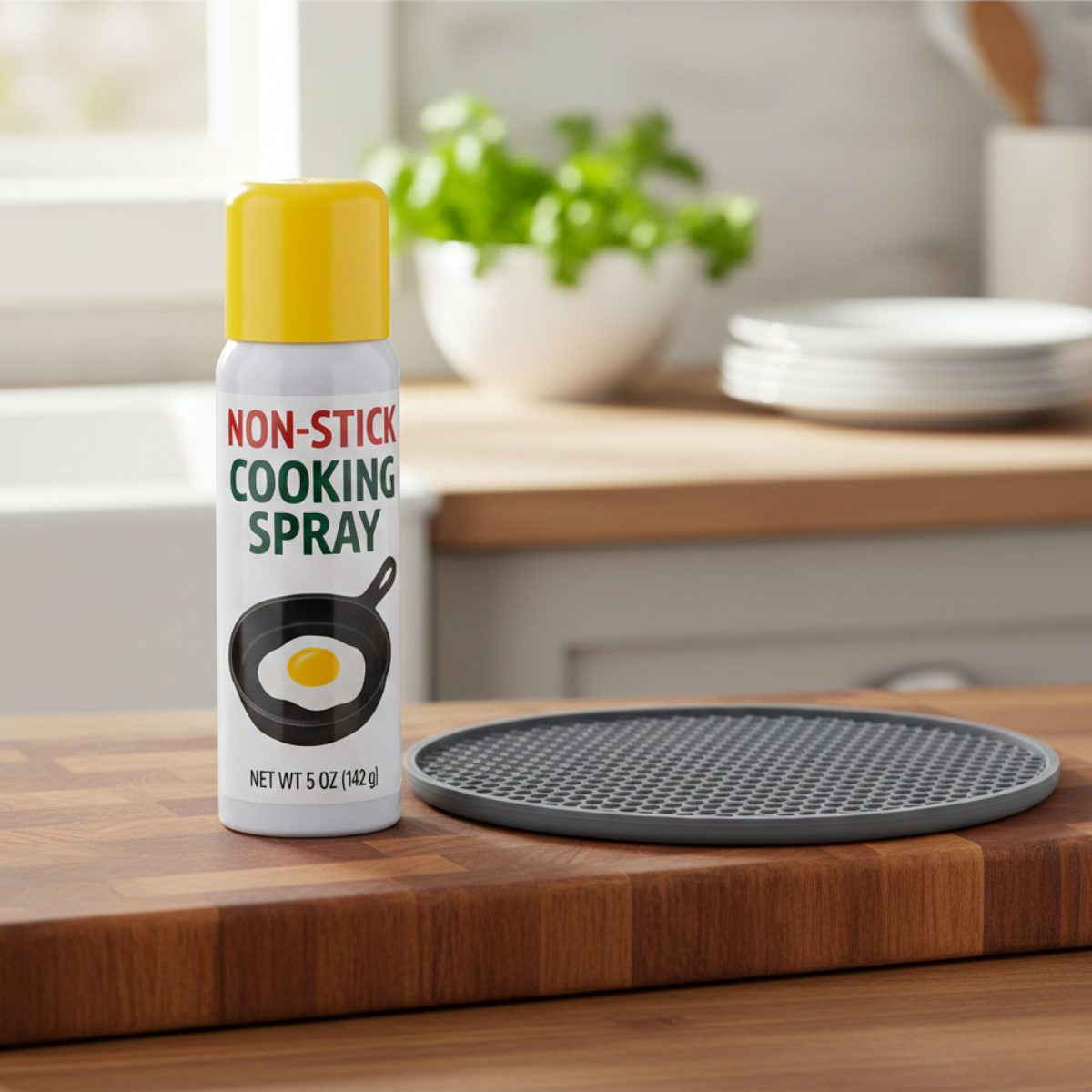 Set Aceite spray antiadherente (mini botella) + Protector de encimera resistente al calor