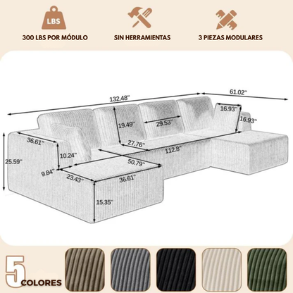 Sofá Modular Flexadapt™ | 3 en 1 (set completo)