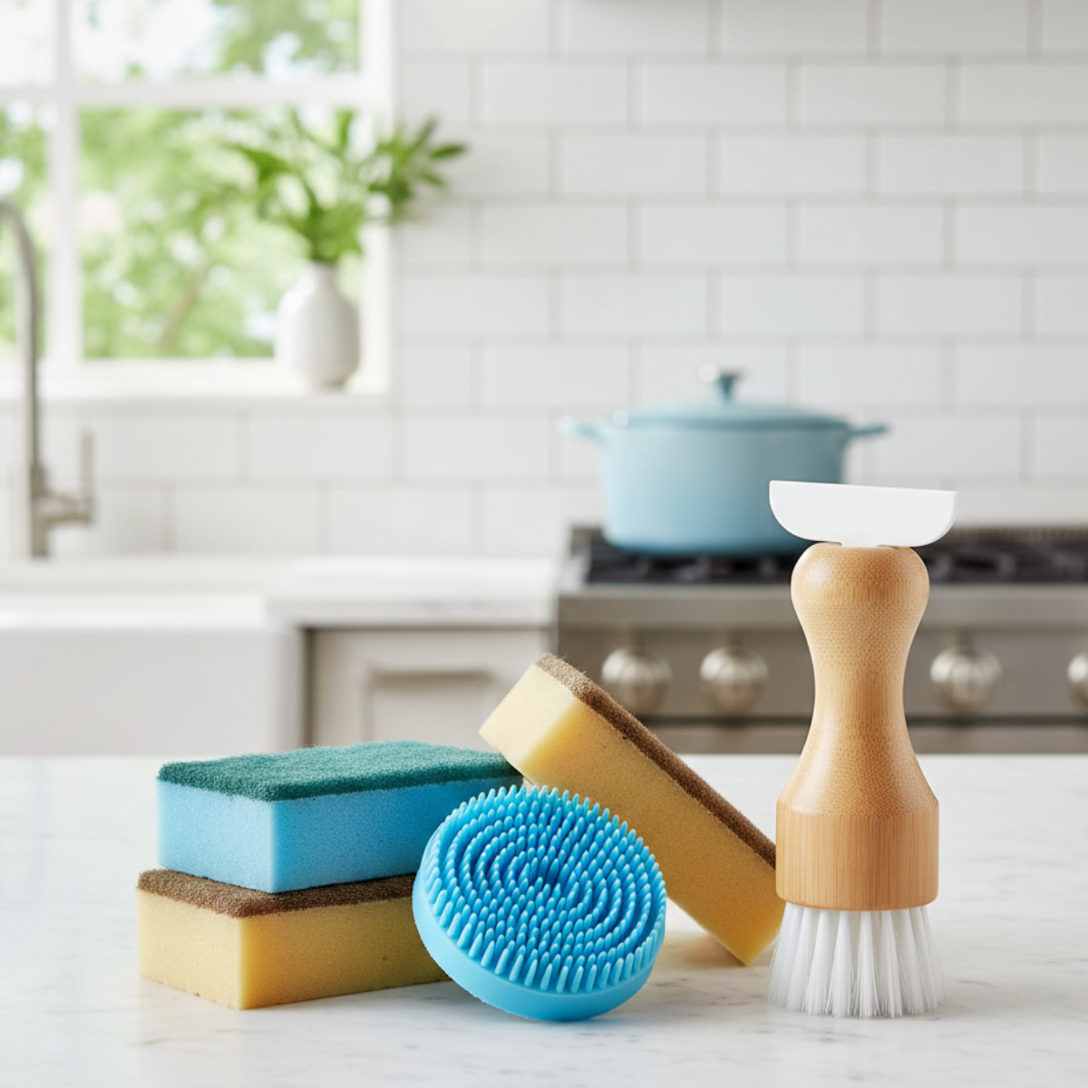 Esponjas suaves especiales para cerámica + Cepillo especial ZenCook