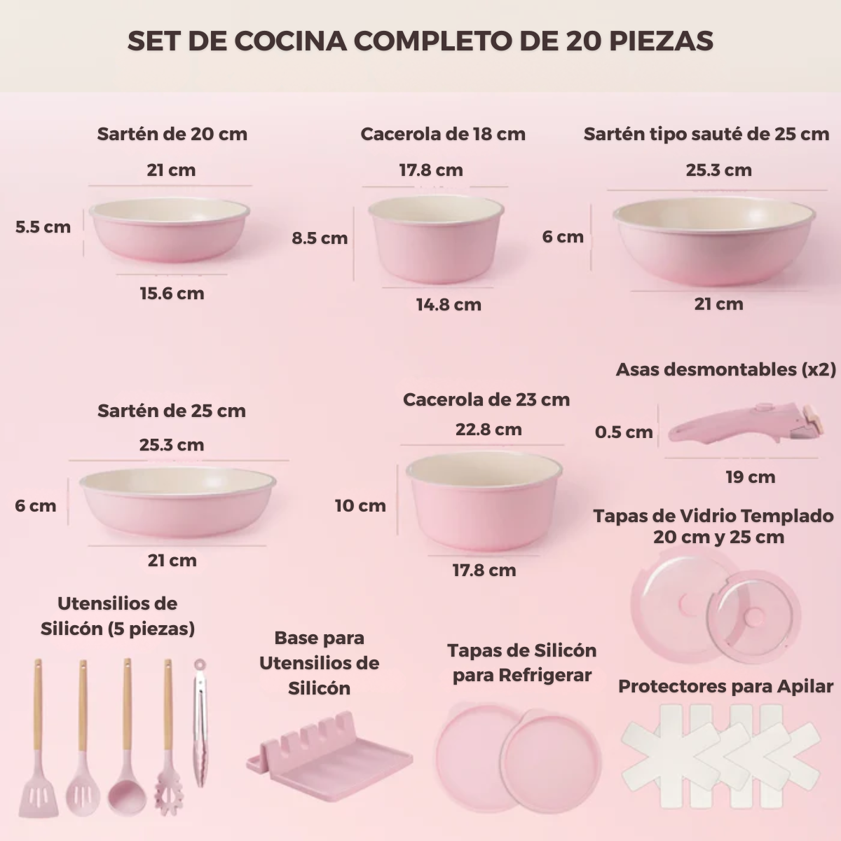 Set Ollas ZenCook™  Cerámico 20 pzs