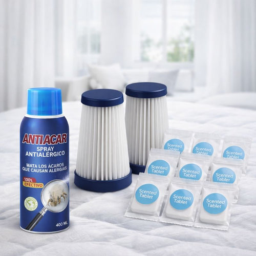 Combo UltraClean: Repuestos + 10 Tabletas Aromaticas + Spray Antiácaros
