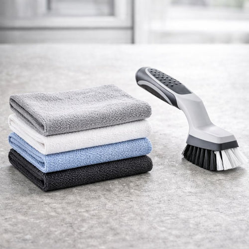 Pack 4 Paños de Microfibra - Cepillo Manual Para Juntas y Boquillas